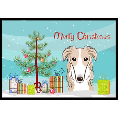 Carolines Treasures Christmas Tree and Borzoi Indoor or Outdoor Mat- 24 x 36 BB1600JMAT